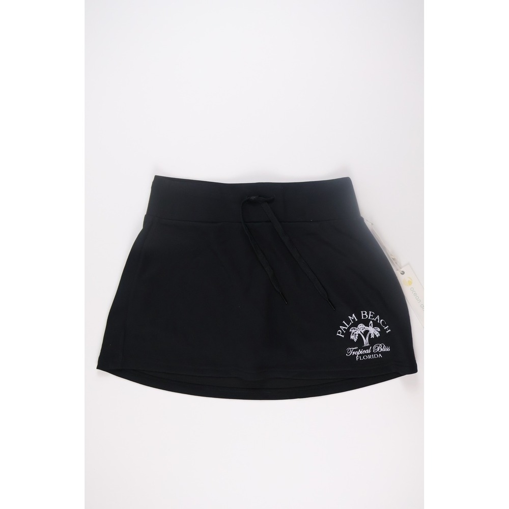 Ocean Drive Womens Skort Palm Beach Tropical Bliss Black Graphic L NWT